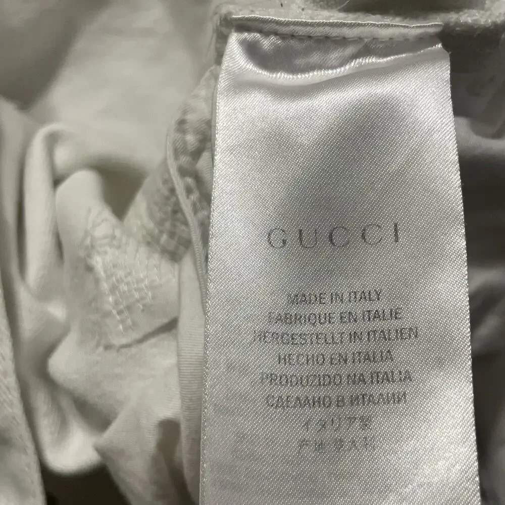 Gucci Jeans Mens 36x29 White Denim Button Fly Straight Distressed Modern Italy